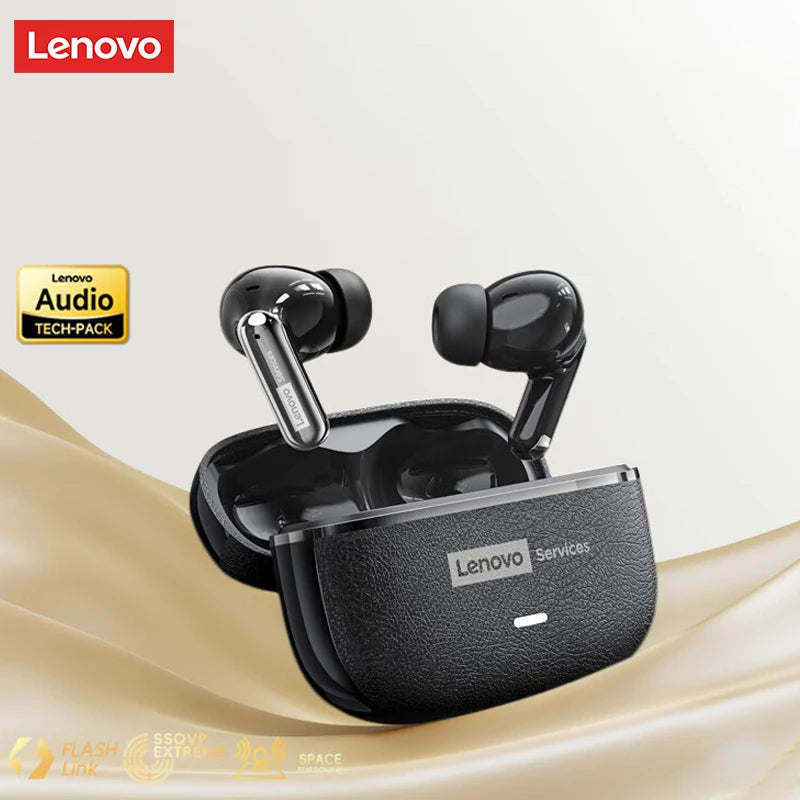 Lenovo ENC Pro Gaming Headset in sleek charging case with active noise cancellation technology