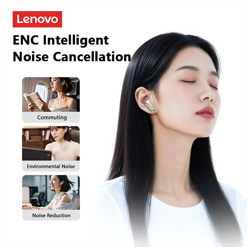 Lenovo ENC Pro Gaming Headset showcasing ENC intelligent noise cancellation features for immersive audio experience.